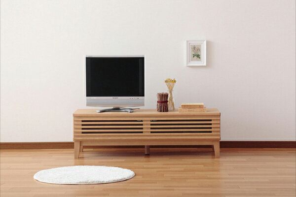 テレビ台 テレビボード ローボード 完成品 天然木 北欧 レトロ デザイン テレビ台 テレビボード MESH メッシュ 幅120(代引不可)【送料無料】