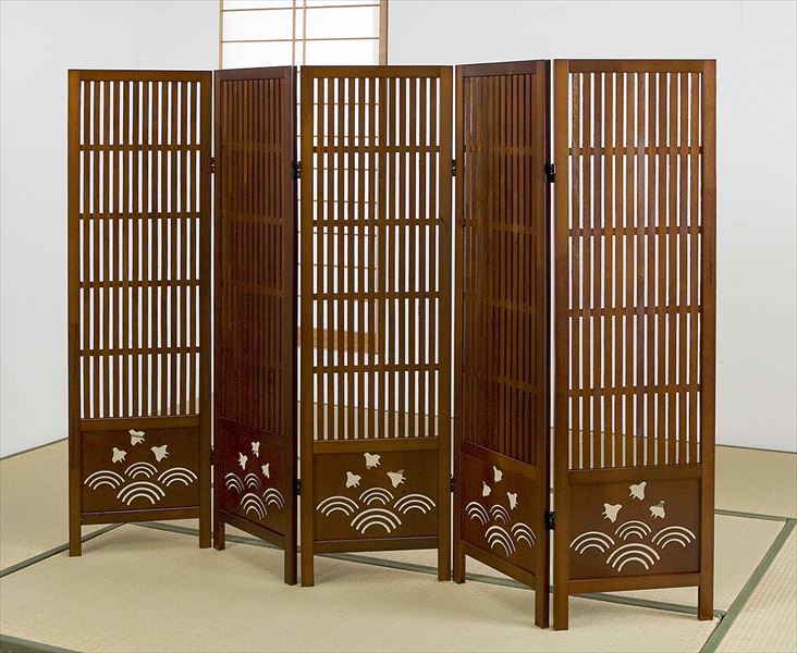 格子スクリーン　5連　H140cm RR-41405(代引不可)【送料無料】