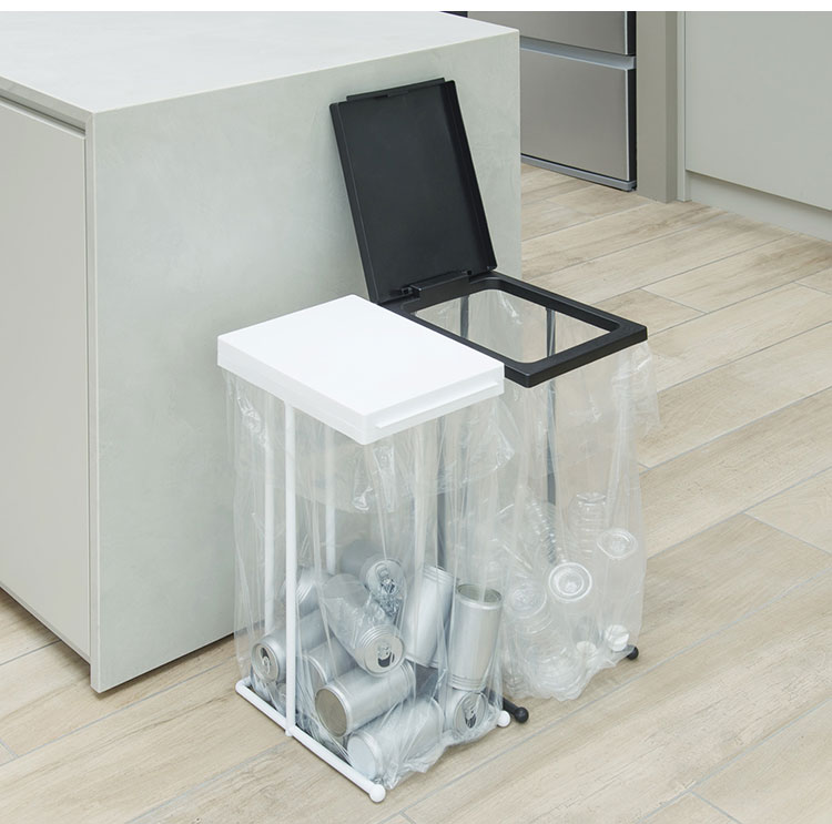 袋を交換しやすいポリ袋ホルダー ゴミ袋スタンド 自立式 組み立て式 取り外し 分別ポリ袋ホルダー コンパクト収納 キッチン用 シンク横設置 デッドスペース 軽量 家庭用 日用品(代引不可)【送料無料】 [2]