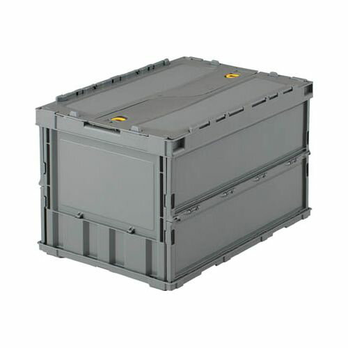 TRUSCO 薄型折りたたみコンテナ 50Lロックフタ付 グレー TRC50B(代引き不可)