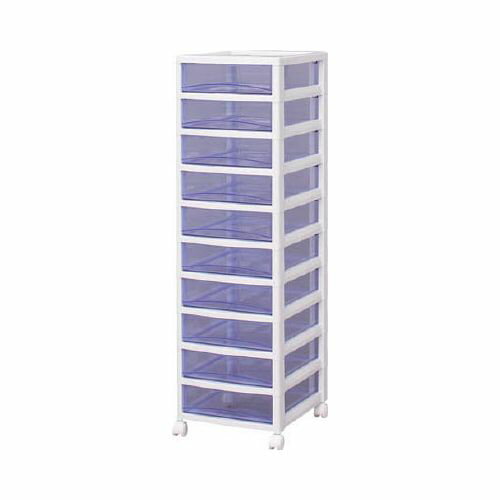 IRIS スーパークリアチェスト ホワイト/クリアブルー 10段タイプ SCE1000BL(代引き不可)【送料無料】