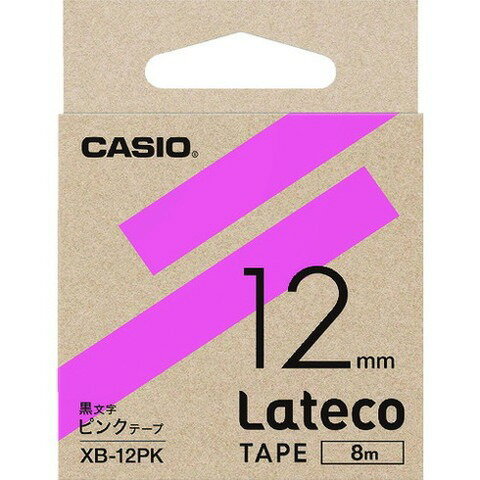 カシオ ラテコ(Lateco)専用詰メ替エテープ 12mm ピンクテープニ黒文字 XB12PK(代引不可)