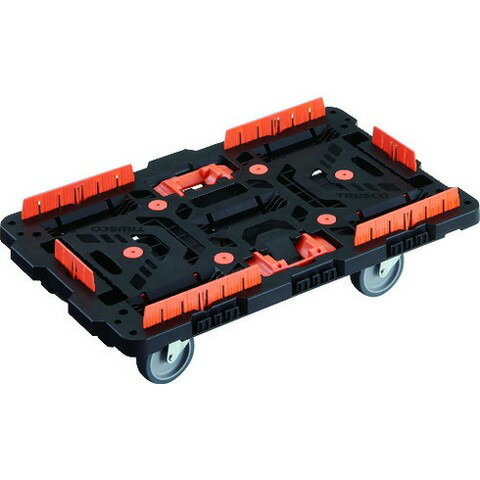 Rakuten - TRUSCO トラスコ 連結式樹脂製平台車 ビートル 700X450 自在5輪 柵 トメタロウ付 BT700KJ5E100T(代引不可)【送料無料】