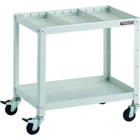 TRUSCO トラスコ ラビットワゴン 600X400 仕切2段付 ゴム車輪 W色 RBW662S2W(代引不可)【送料無料】