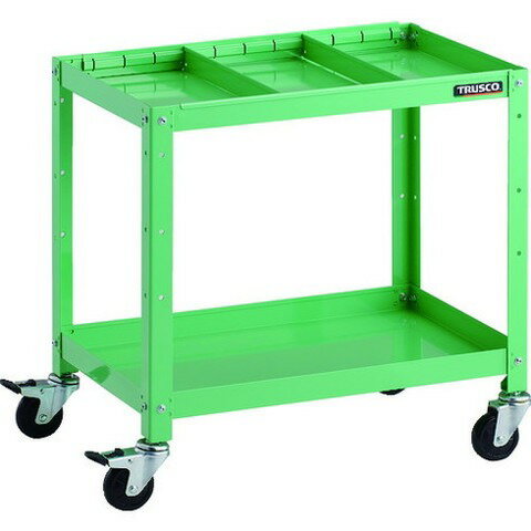 TRUSCO トラスコ ラビットワゴン 600X400 仕切2段付 ゴム車輪 YG色 RBW662S2YG(代引不可)【送料無料】