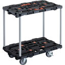 TRUSCO トラスコ 連結式樹脂製2段台車 ビートル 700X450 自在5輪 内2輪ストッパー付 トメタロウ付 ハンドルナシ BT720J5S2E100T 組立品 組立設置不可(代引不可)【送料無料】
