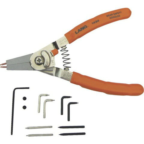 Snap Ring Pliers - ラングツールズ スナップリングプライヤー(替爪式・軸穴兼用) 1434(代引不可)【送料無料】