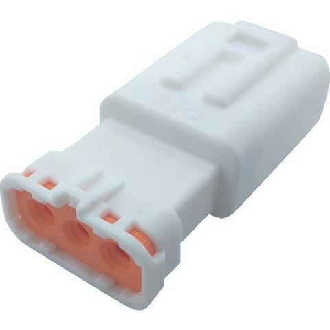 TRUSCO トラスコ 防水コネクタ ソケットハウジング 3芯 中継用(10個入) 被覆外径φ2.2~2.8 白 PCE01A503..