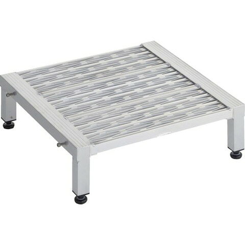 Rakuten - TRUSCO トラスコ 高床式アルミ製ステップ グレーチング仕様 600X600XH190~220 TFSGH0660AL(代引不可)【送料無料】