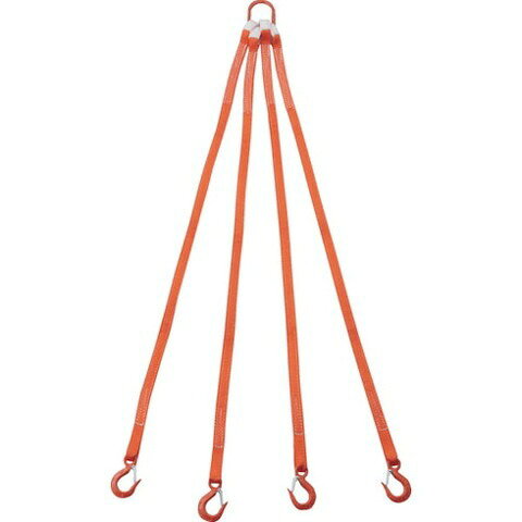 TRUSCO トラスコ 4本吊ベルトスリングセット 25mm幅X1.5m 吊リ角度60°時荷重0.86t(...
