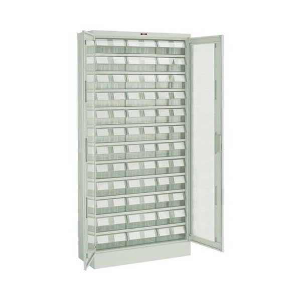 TRUSCO トラスコ バンラックケース L型 両開キ扉 透明引出大X36個 透明 T611LN36L(代引不可)【送料無料】