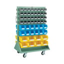 TRUSCO トラスコ パネルコンテナラック 両面式車輪付 小X64中X24大X18 緑 T12224WNC(代引不可)【送料無料】