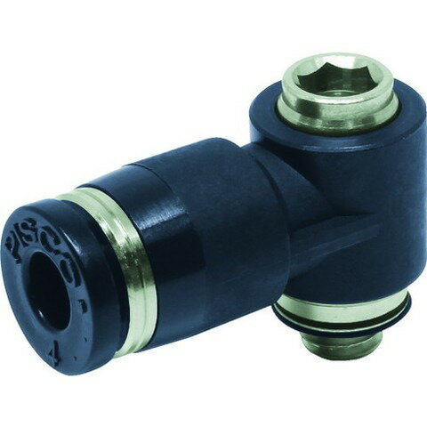 ピスコ チューブフィッティング 六角穴付ユニバーサルエルボチューブ4ネジM5X08 POL4M5(代引不可)