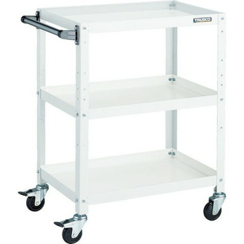 TRUSCO トラスコ ラビットワゴン 600X400 ハンドル付 ゴム車輪 W色 RBW863HW(代引不可)【送料無料】