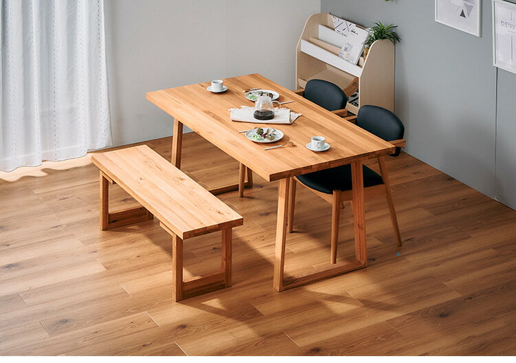 ダイニングセット 4人掛け 4点セット 幅135 オーク無垢材 ベンチ ダイニングテーブルセット 合皮 天然木 ダイニングチェア 食卓 テーブル 椅子 いす(代引不可)【送料無料】