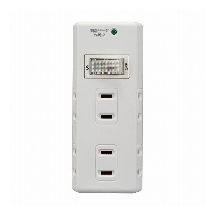 ELPA 朝日電器 耐雷集中SW6個口タップ A-S600SW(W)