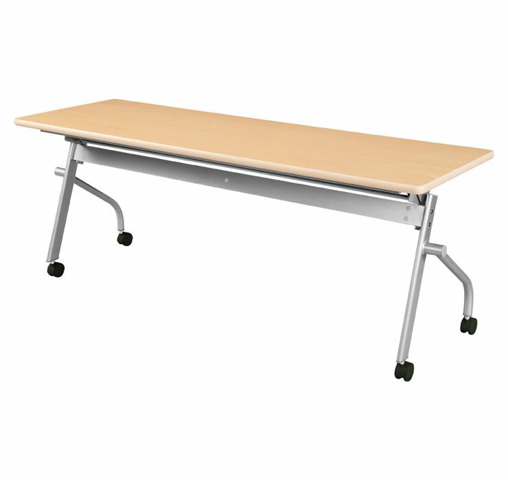 スタックテーブル 180×45cm 会議テーブル 並行スタックテーブル 跳ね上げ式 幕板無 折りたたみテーブル ミーティングテーブル(代引不可)【送料無料】