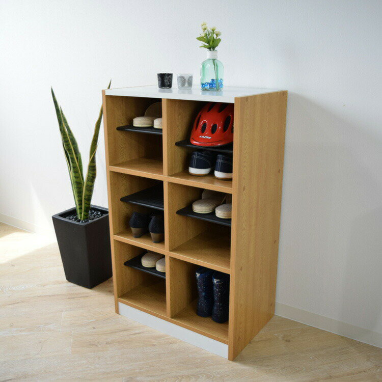 【※法人様限定販売】 下駄箱 2列×3段 6人用 フリーラック スリッパラック シューズボックス シューズラ..