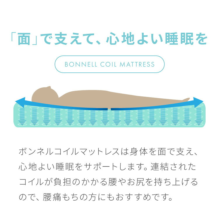 ボンネルコイル マットレス シングル セミシングル セミダブル ダブル クイーン キ...