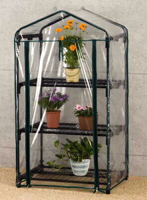 ビニール温室用カバー 3段 植物を守る ビニールハウス フラワーラック OST2-CV3G