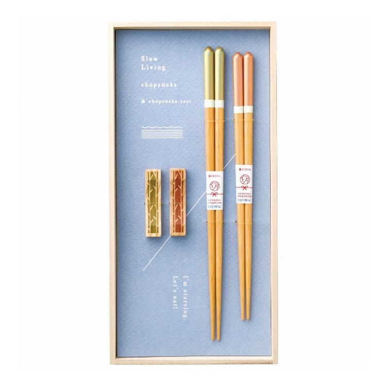 イシダ 桐箱 箸置付夫婦箸 スローリビング イシダ 63164 箸置【送料無料】