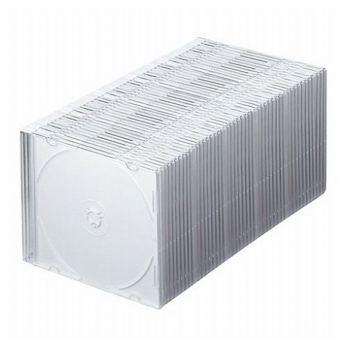サンワサプライ Blu-ray・DVD・CDケース スリムタイプ・50枚セット・ホワイト FCD-PU50MWN2(代引不可)