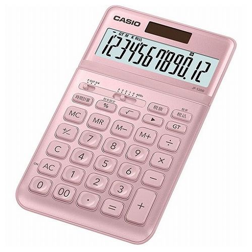 カシオ計算機 CASIO スタイリッシュ電卓 ジャストタイプ12桁 ピンク JF-S200-PK-N(代引不可)