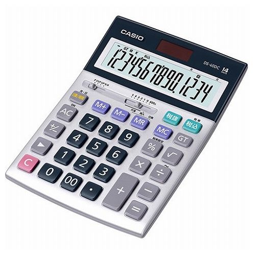 【商品特長】経理・簿記会計向けプロ仕様の決定版「本格実務電卓」優れた視認性&操作性/日数&時間計算機能/14桁5年保証/グリーン購入法/エコマーク/デスクサイズ【仕様】●製品特長:日数計算機能時間計算機能税計算(税額計算や税率の変更可能)傾斜表示大型ストッパー5年間のゴールド(製品)保証グリーン購入法適合商品エコマーク商品(06135002)●製品タイプ:デスクタイプ(卓上で便利)●桁数:14桁●液晶ディスプレイ:計算状態表示3桁位取り表示●キーの特徴:数字が消えない2色成型樹脂キー(一部キーを除く)凹凸キータッチ音が静かなサイレントタッチキー●キーの機能:早打ち機能(3キーロールオーバー)ツーゼロ(00)桁下げ(バックスペース:)サインチェンジ(符号切替)●メモリー:メモリー数2総合計(グランドトータル計算)独立メモリー(M+、M-、MR、MCキー方式)●電源:T・W・P(ソーラー・電池の2電源)電池CR2032×1電池寿命約7年(1日1時間使用時)オートパワーオフ●サイズ(奥行×幅×高さ)189×135×34.8mm●質量:281g●表示形式の設定:小数点セレクター(5/4/3/2/1/0/ADD2)ラウンドセレクター(表示桁数内での小数表示/切り捨て/切り上げ/四捨五入)●基本計算:四則計算四則定数計算マルチパーセント計算平方根(ルート)概数計算保証期間:5年間生産国:フィリピン【代引きについて】こちらの商品は、代引きでの出荷は受け付けておりません。【送料について】北海道、沖縄、離島は送料を頂きます。