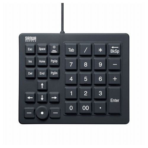サンワサプライ 防水防塵テンキー NT-BS1BK(代引不可)【送料無料】 サンワサプライ 防水防塵テンキー NT-BS1BK(代引不可)【送料無料】