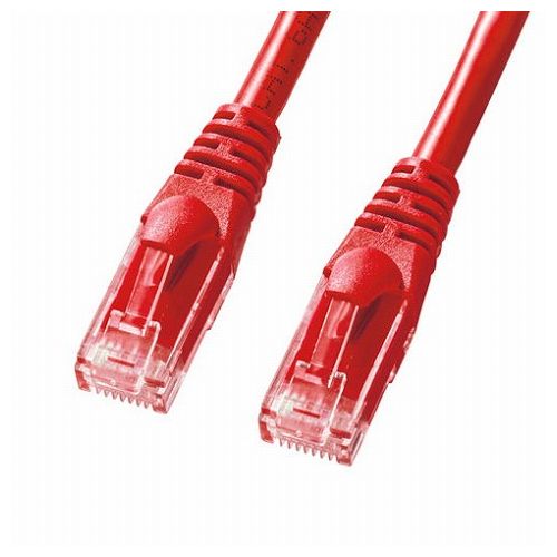 サンワサプライ カテゴリ6Aより線LANケーブル 0.5m レッド KB-T6AY-005R(代引不可)