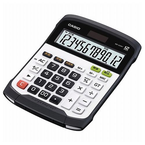 カシオ計算機 CASIO 防水・防塵電卓 デスクトタイプ12桁 WD-320MT-N(代引不可)