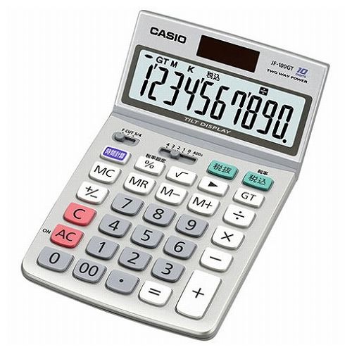 カシオ計算機 CASIO グリーン購入法適合電卓 ジャストタイプ10桁 JF-100GT-N(代引不可)