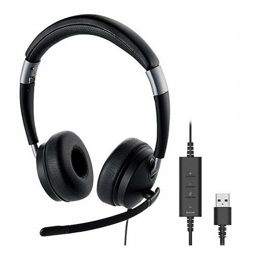 エレコム デュアルマイクノイズリダクション有線ヘッドセット USB 両耳 HS-HP101UNCBK(代引不可)【送料無料】 エレコム デュアルマイクノイズリダクション有線ヘッドセット USB 両耳 HS-HP101UNCBK(代引不可)【送料無料】