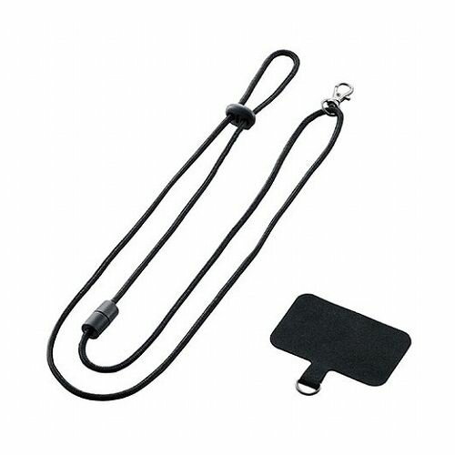 エレコム スマホ汎用外付けストラップホール/ネックストラップ付き P-STHNECBK(代引不可)【メール便配送】【送料無料】