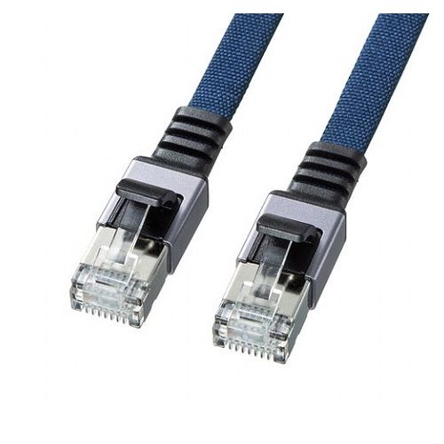 【5個セット】 サンワサプライ カテゴリ6AメッシュフラットLANケーブル KB-FL6AME-03BLX5(代引不可)【送料無料】