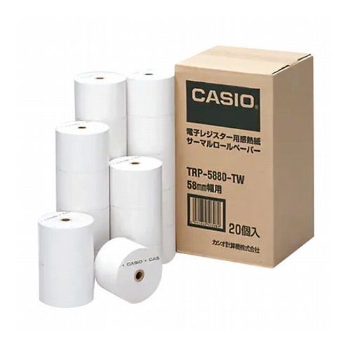 カシオ計算機 サーマルロールペーパー 58mm×80mm 感熱紙 1箱(20個入) TRP-5880-TW(代引不可)【送料無料】 カシオ計算機 サーマルロールペーパー 58mm×80mm 感熱紙 1箱(20個入) TRP-5880-TW(代引不可)【送料無料】