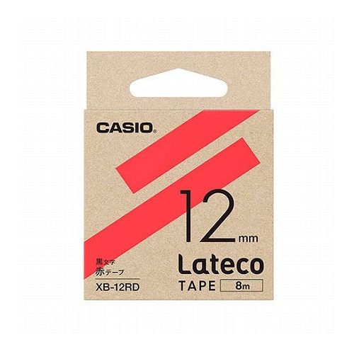 カシオ計算機 Lateco 詰め替え用テープ 12mm 赤テープ 黒文字 XB-12RD(代引不可)