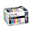 ワールドビジネスサプライ Luna Life エプソン用 互換インクカートリッジ SAT-6CL 6本セット LNEPSAT/6P(代引不可)