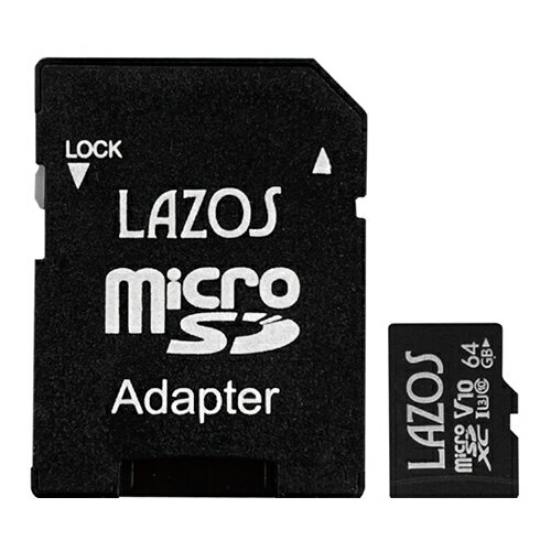 20ĥåȡ Lazos ѵmicroSD 64GB ѥå L-B64MSD10-U3V10X20(Բ)̵