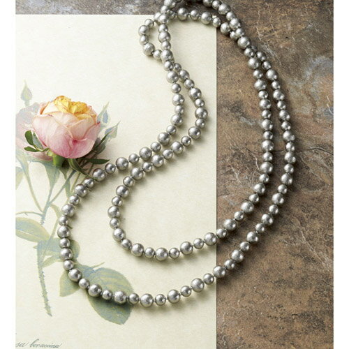 コットンパールロングネックレス グレー 雑貨 ホビー インテリア 雑貨 雑貨品【送料無料】(4)