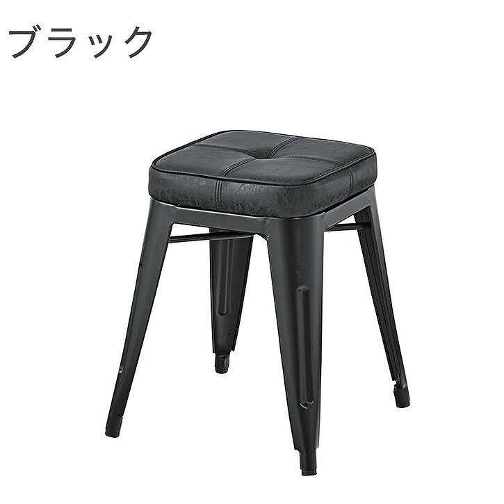 スツール 幅41×奥行41×高さ48 スチール ソフトレザー ブラック ブラウン キャメル(代引不可)【送料無料】 [2]