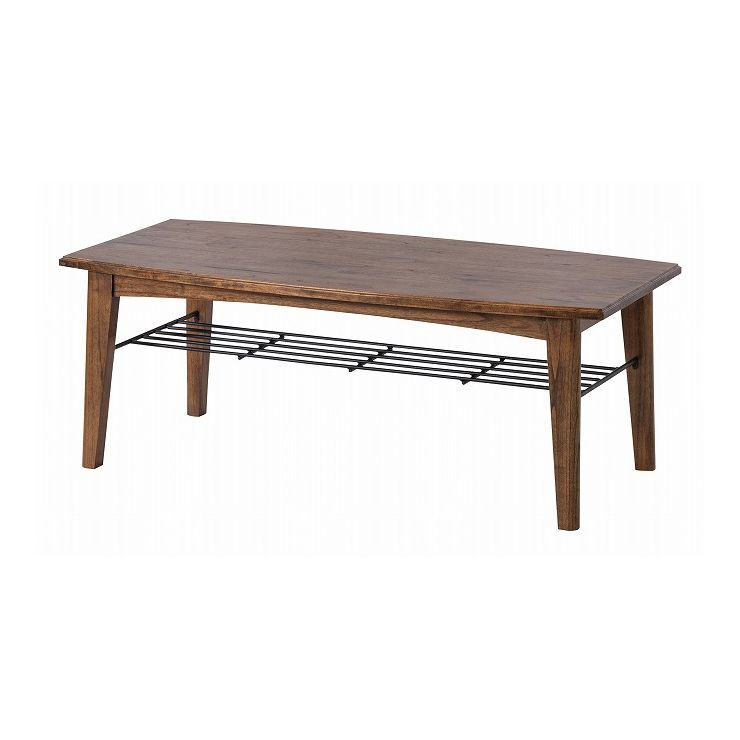 Wooden - コーヒーテーブル L 幅110×奥行55×高さ40 天然木 アイアン ラッカー塗装(代引不可)【送料無料】