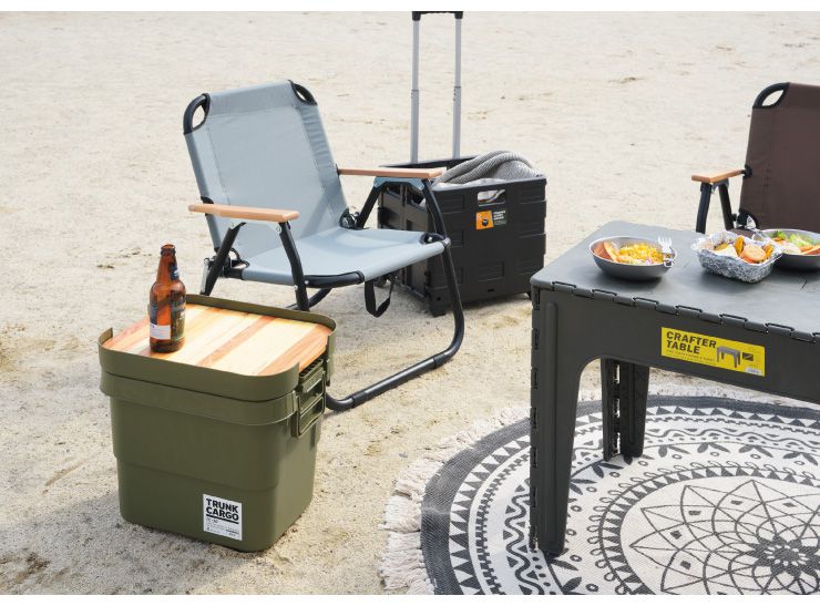 リコメン堂インテリア館のトランクカーゴ20L専用テーブルトップ 単品 テーブルトップ 天板 20L用 天然木 木製 DIY風仕上げ ロール式(代引不可)【送料無料】｜アングル3