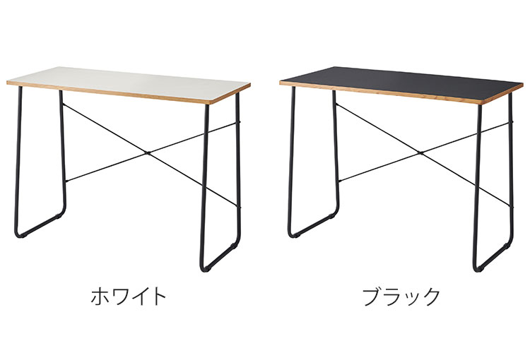 デスク 幅100cm 木製 スチール脚 コンパクト 省スペース インテリア 北欧 リモートワーク 在宅ワーク リビング ダイニング シンプル 机 デスク テーブル パソコンデスク(代引不可)【送料無料】 rcmdin-11465559 リコメン堂インテリア館 サンプル画像2