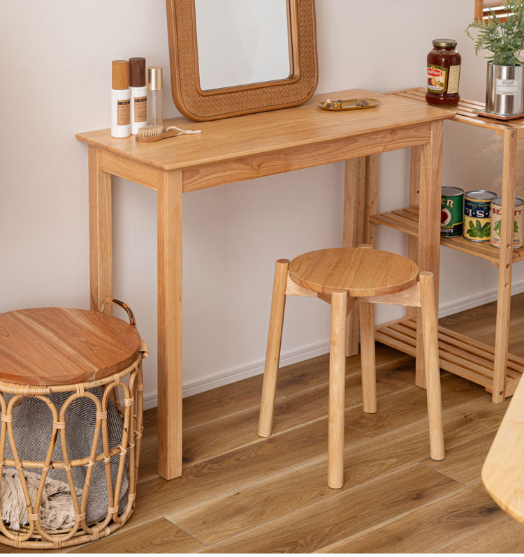 デスク 天然木 幅90cm 組み立て式 木製 リビングテーブル ダイニングテーブル おしゃれ かわいい シンプル 北欧 インテリア シンプル 机 テーブル リビング ダイニング(代引不可)【送料無料】 [2]