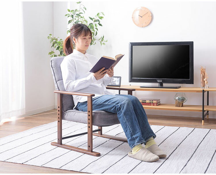 高座椅子 座椅子 7段階リクライニング 4段階高さ調節 シンプル 折りたたみ リクライニングチェア リクライニング 一人掛け 椅子 高座椅子 高座 椅子 リクライニングソファ 一人用(代引不可)【送料無料】 [2]