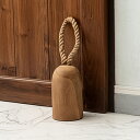 ドアストッパー おしゃれ 木製 天然木 チーク ココナッツファイバー 室内用 円形 丸 シンプル モダン コンパクト(代引不可)【送料無料】