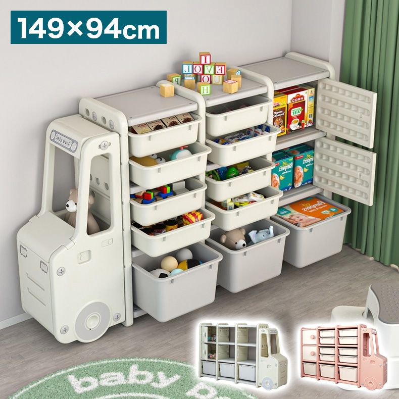 おもちゃ収納ラック トラック型 大容量 インナーボックス付 子ども部屋 ラック 棚 かわいい おしゃれ 車型 ぬいぐるみ ベビー キッズ 収納ケース おもちゃ箱 おもちゃ収納棚 キッズラック 子供部屋 小物収納 ランドセルラック 【送料無料】のサムネイル