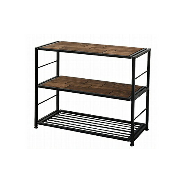 ラック幅90 天然木 北欧 木製 オープンラック シェルフ 収納家具 アイアン おしゃれ オイル アンティー..