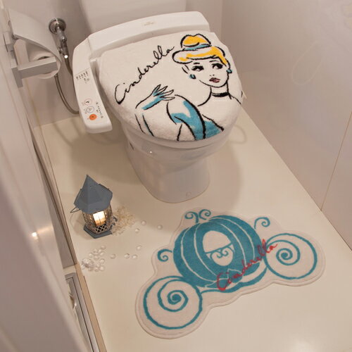 トイレ2点セット シンデレラ トイレフタカバー マット トイレカバー キャラクター Disney ディズニー(代引不可)【送料無料】のサムネイル